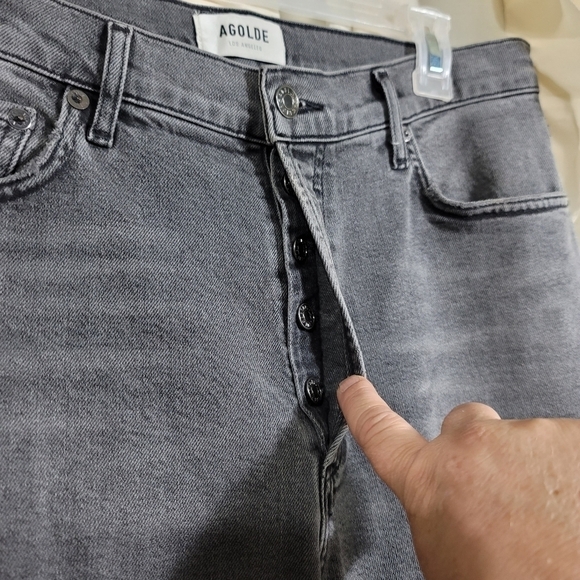 Agolde Nico High-Rise Jeans In Ceremony 29 Organic Cotton Button Fly - Picture 5 of 11